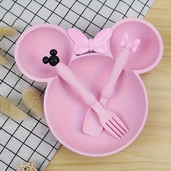 New Minnie Mouse 3pc Feeding Set - Picture 2 of 10